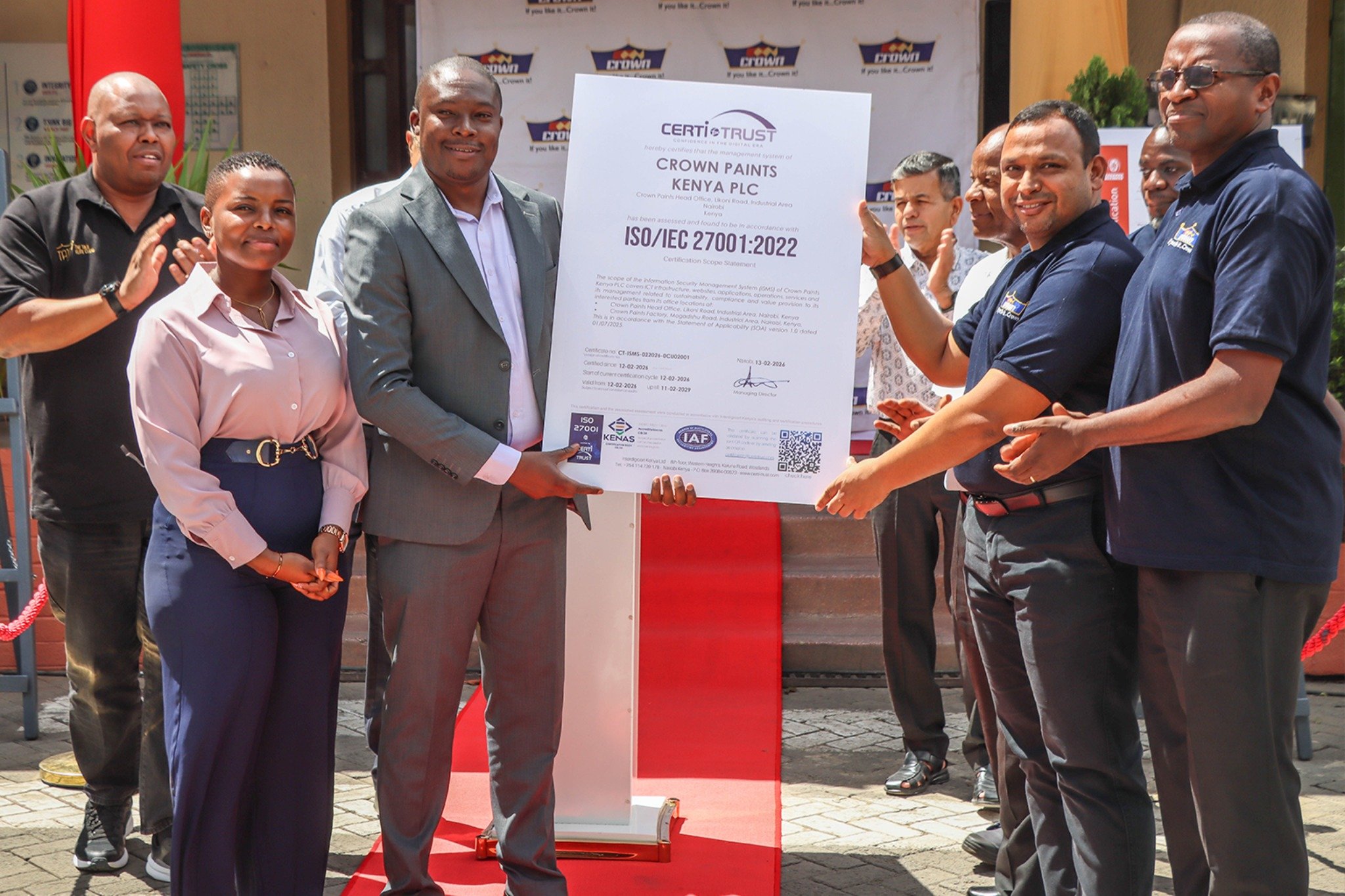 Crown Paints Achieves ISO/IEC 27001:2022 Certification, Strengthening Data Security Across East Africa